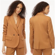 J. CREW Drapey Twill Double Breasted Blazer in Warm Brandy Size 8