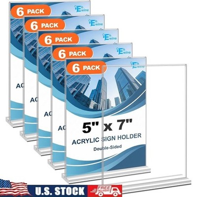 Clear Acrylic Sign Holders 5x7 Table Display Stands 16 Pack Events Advertising