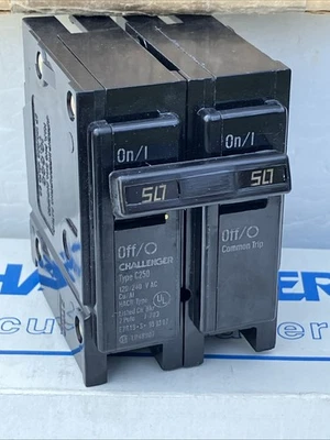 Challenger (Bryant Eaton) C250 BR250 2 Pole 50 Amp Circuit Breaker 240 Volt NEW