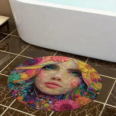 100cm*100cm1 Flannel Floor Mat, Carnival of Colors Theme, DIY Art Exhibition Mat