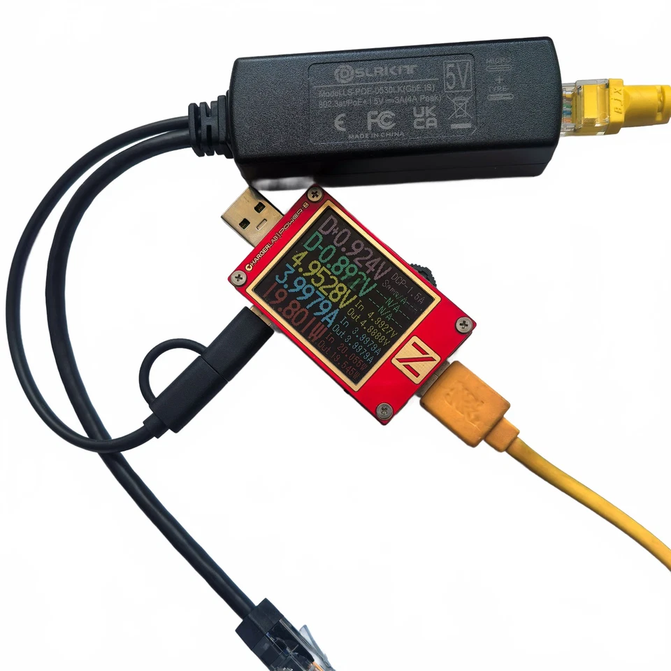 5V 3A 4A Gigabit PoE Splitter USB-C/Type-C + MicroUSB 802.3at PoE+ for Pi 5 20w - Image 2 of 4