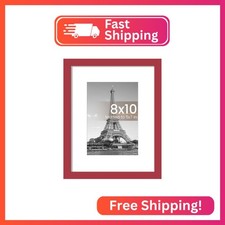 upsimples 8x10 Picture Frame, Display Pictures 5x7 with Mat or 8 x 10 Without, W