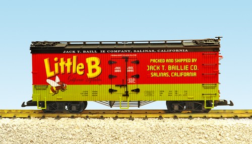 Trenes EE. UU. Escala G 16462 VAGÓN REFRIGERADOR EE. UU. Little Bee Vegetales - Rojo/Verde/Negro | Zustand: New