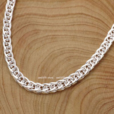 Pure 999 Fine Silver Chain Men Women 3.5mm/4mm Square Wheat