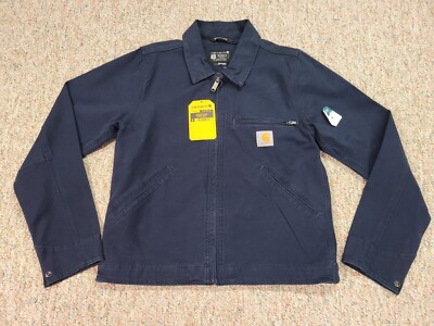 Carhartt Jacket Mens Small Blue Rugged Flex Duck Canvas Detroit