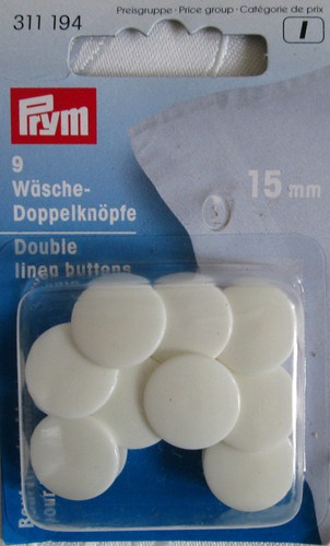 Wäsche - Doppelknöpfe, Wäscheknöpfe, für Bettwäsche, 15mm, 17mm, 18mm - Bild 2 von 4