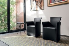 Calligaris Sedia Poltrona Nido CS/1267 Pelle Nera.