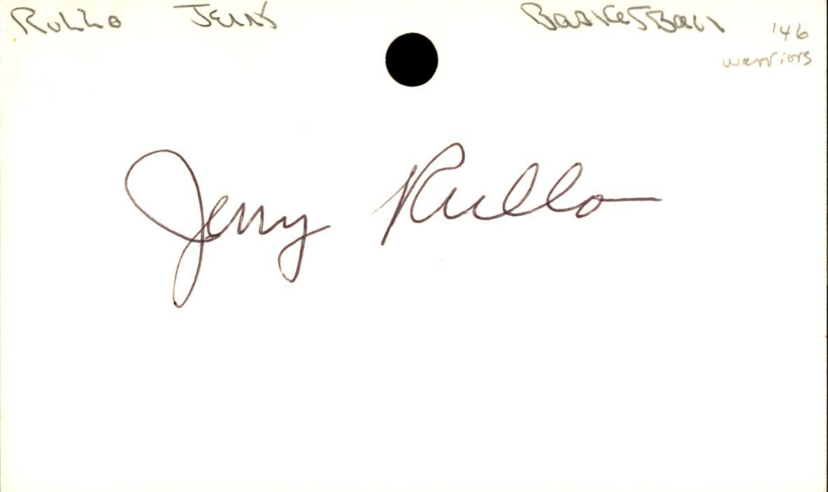 Jerry Rullo Signed Index Card 3x5 Autographed Warriors Sphas 60914 | eBay