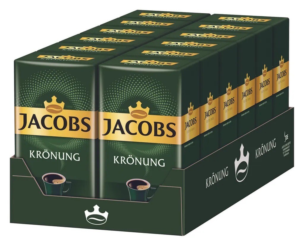 JACOBS Krönung Klassisch Gemahlen gemahlener Röstkaffee Filterkaffee 12 x 500 g