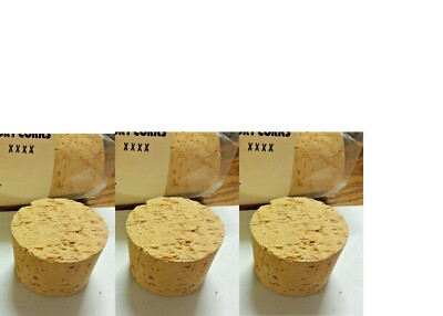 CORK, Push-In, Tapered, Round Cork Plugs,(3), Size 30, Fits 2-1/4'' Large End ID