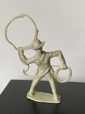 RARE GREY Tim-Mee Cowboy w/ Lasso 4  Figure Toy Gray 1970s