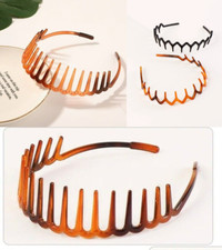 BrownPlastic Headbands Alicebands Grip Teeth Spiky Hair Accessories Girls Ladies