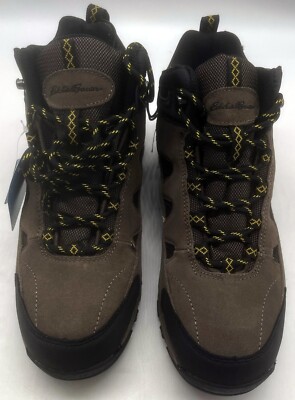 Eddie Bauer Brighton Mens leather brown black waterproof ankle boots size 9M SKU Eddie Bauer Mens Brighton Hiking Boots Shoes Leather  main image 2