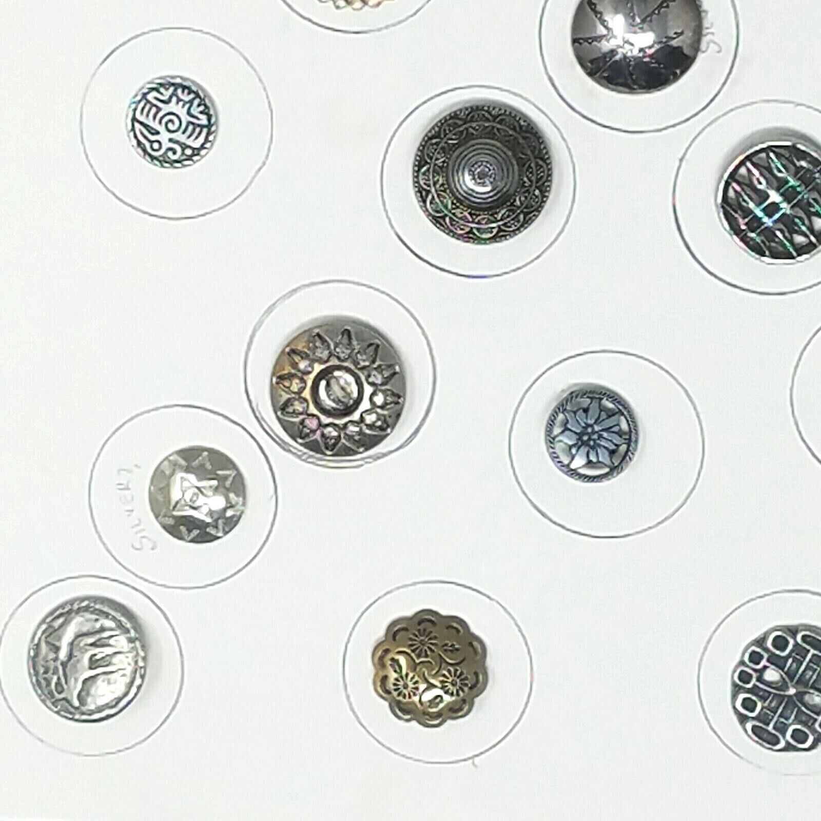 30 Pc VTG + Antique Victorian Silver Metal Steel Button Collectors Card Lot 5635 eBay