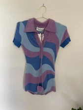 HOUSE OF SUNNY “Good Vibrations” Fuzzy Bodysuit Size 4 NWT