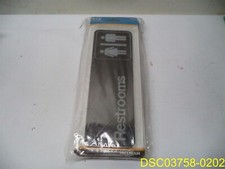 Qty  6: Hillman 841758 Restrooms Visual Self Adhesive Sign Black White Plastic