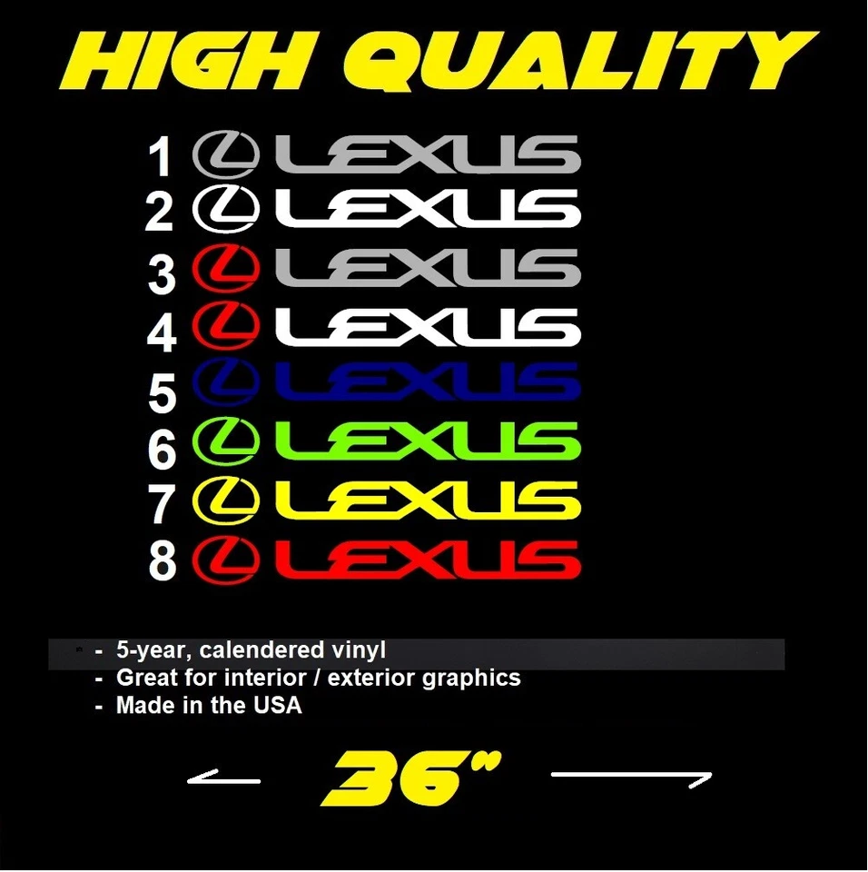 Calcomanía de vinilo con logotipo de LEXUS PARABRISAS IS GS ES LS RX CUPÉ DEPORTIVO Foto 2 de 4