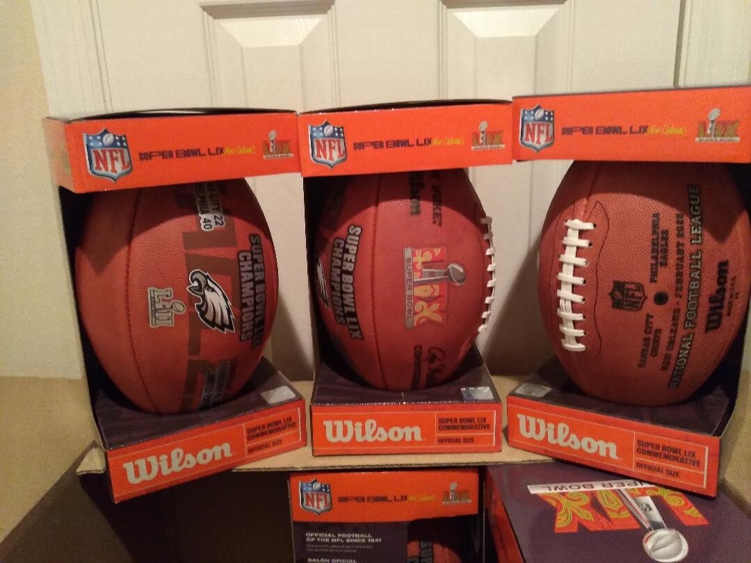 Eagles Super Bowl LIX 59 Wilson Champion Football With Final
