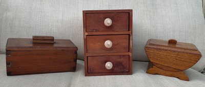 3 x KLEINE VINTAGE HOLZKISTEN