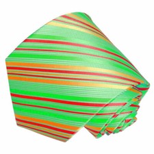 Men's Green-Red Striped Tie