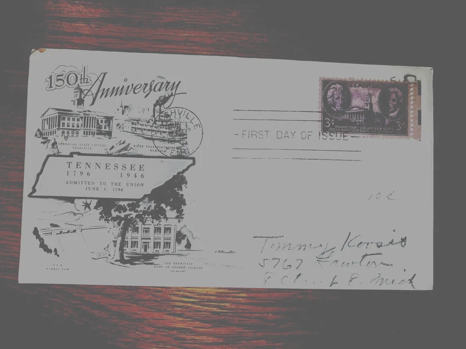 1946 FIRST DAY COVER 3 CENT-TENNESSEE STATEHOOD-Nashville - Image 2 of 4