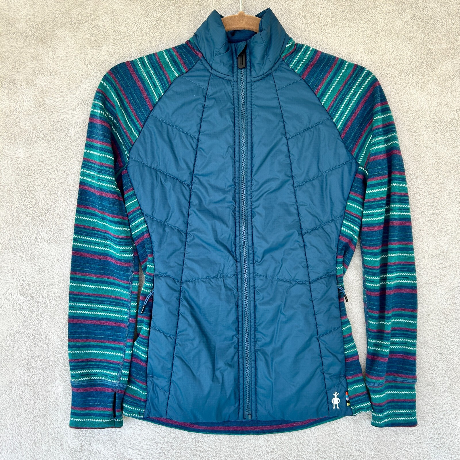 Smartwool Smartloft 60 Jacket Blue Geometric SW01… - image 1