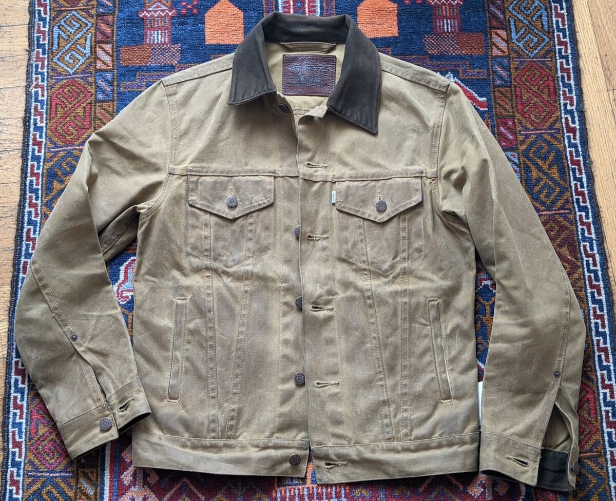 LEVI STRAUSS x FILSON TRUCKER JACKET M WAXED COTTON OIL TIN LEVI STRAUSS x FILSON TRUCKER JACKET M WAXED COTTON OIL TIN