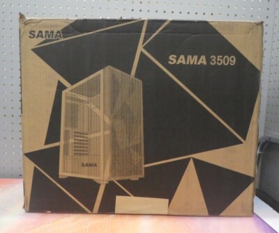 SAMA 3509 ATX Mid Tower Computer Case Steel Mesh Front Tempered Glass, White