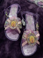Disney Store Tangled Rapunzel Purple Jeweled Shoes Sparkle Gel Jelly Costume NEW