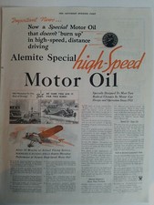 1934 Alemite special high-speed motor oil vintage original ad