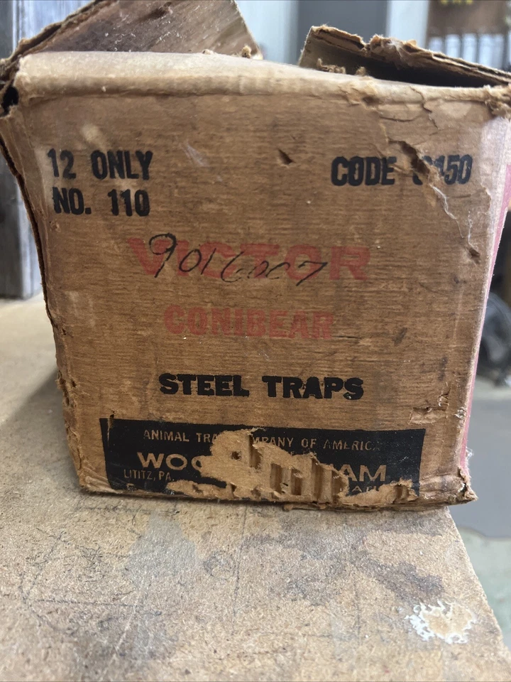 Vintage Victor Conibear Steel Traps 110 New In Box 12 Pk With Instructions - Image 3 of 4