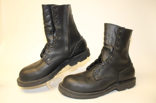 Nicks Mens Size 11.5 D Leather Zip Biker Combat Mid Calf Handmade Safety Boots