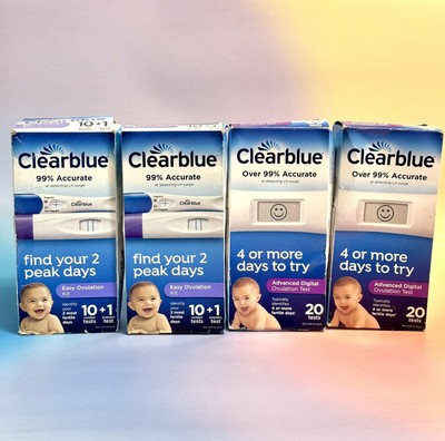 4 Box Lot New 60 TOTAL Ovulation Tests Clearblue Advanced Digital EXP 2025/5/31+