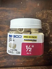 NIBCO MPP4701 1/2" CPVC SLIP X SLIP COUPLING 25 PACK PK