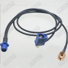 Fakra C Male Blue to SMB Female RA SMA Male Y Pigtail Combined Cable RG174 20"