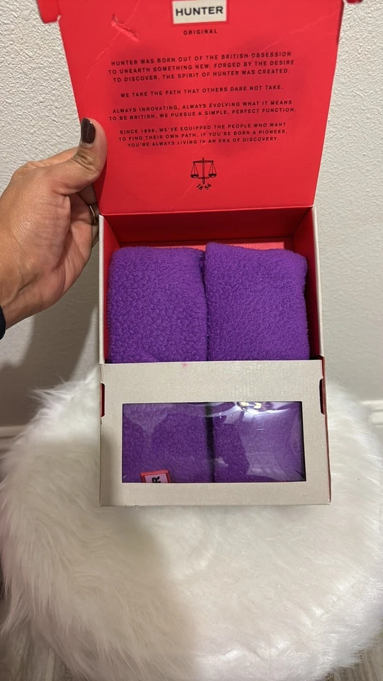 Hunter Original Botas Altas Neón Púrpura Calcetines Talla Mediana Nuevas Foto 4 de 4