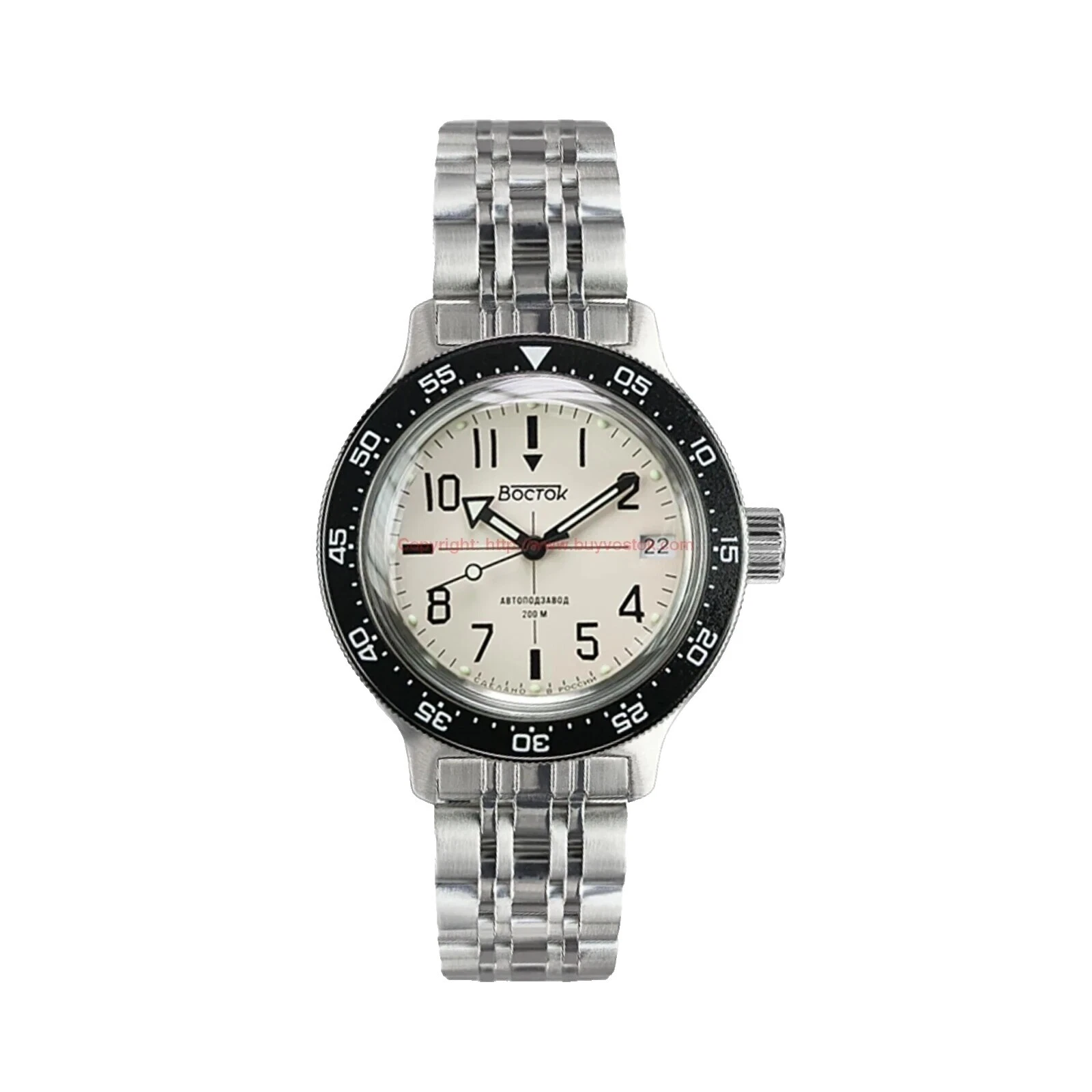 Caja de acero inoxidable Vostok mecánico (automático) Relojes de pulsera