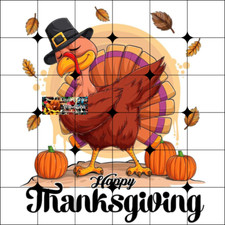 Sublimation Print Happy Thanksgiving Ready to Press Heat Transfer