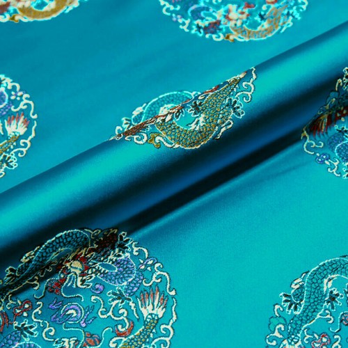 Kunstseide Satin chinesischer Damaststoff Drache Brokat Tuch Material Meterware nähen - Bild 4 von 21