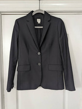 J. Crew Factory Blazer women's size 2 black wool blend office workwear