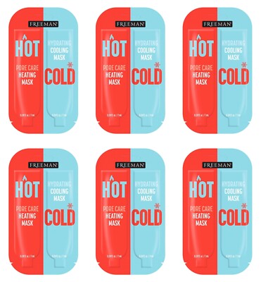 Freeman Hot & Cold Mask 2in1 Pore Care Heating & Hydrating Cooling Mask- 6 Pack