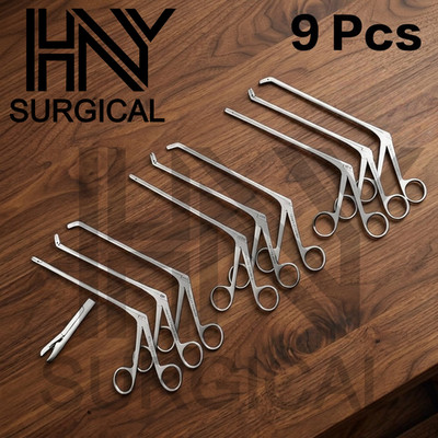 Laminectomy Intervertebral Disc Rongeur 9 Pcs Set Up,Down,Straight 2,3,4mm 18cm