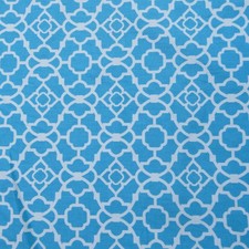 Waverly Lovely Lattice Printed Cotton Drapery Fabric Aqua Blue 55" x 4 yds 24"