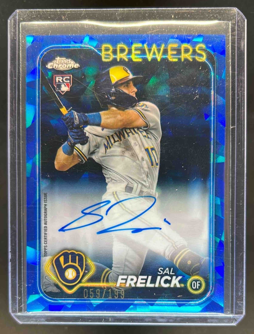 2024 Topps Chrome Update Sapphire Sal Frelick Auto RC Rookie #59/199 Brewers