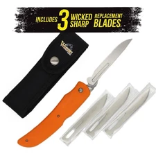 Wiebe Tala® Folding Knife with 3 “Wicked Sharp” replaceable blades included