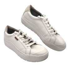 Dr. Scholls Time Off White Leather Lace-Up Sneakers Mens Shoes Size 10 Casual