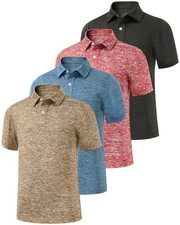 Boys Short Sleeve Polo Shirt Moisture Wicking Golf Shirt School Camp Uniform ...