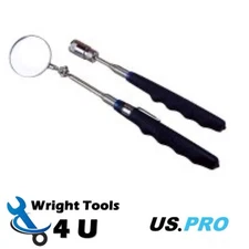 US PRO Tools Telescopic Mirror & Magnetic Pick Up Tool With LED Light Set 6729