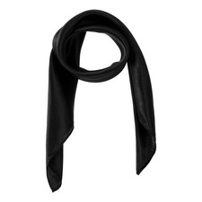 Satin Neck Square Scarf Solid Color Silk Head Scarf, Black