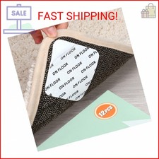 Home Techpro 12 PCS Rug Tape, Gripper for Rug for Hardwood Floors, Double Sided